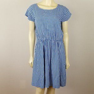 GAP blue white elastic waist dress sz‎ M